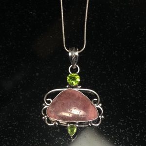 🔥NWT! Rhodochrosite + Peridot .925.(stamped) + 🎁